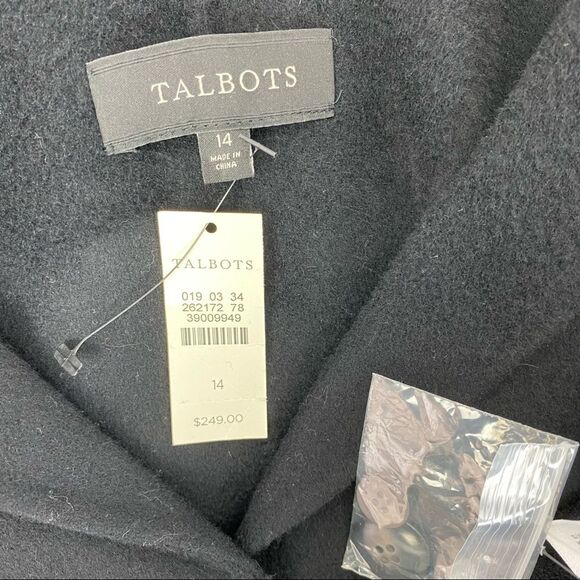 Talbots Black Wool Double Button Blazer Jacket 14 NEW - Picture 6 of 7